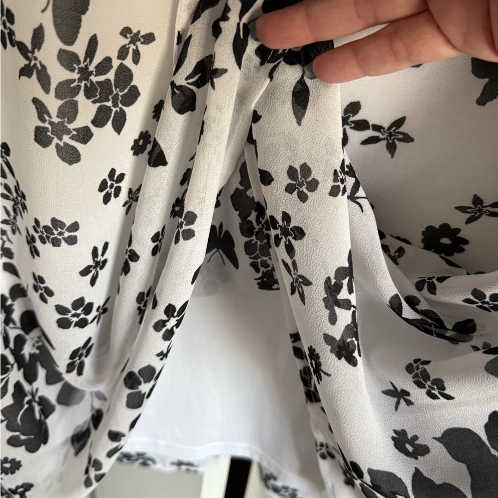 Lane Bryant Black and White Floral Blouse - Picture 5 of 9